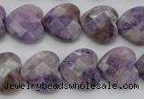 CDA325 15.5 inches 16*16mm faceted heart dyed dogtooth amethyst beads