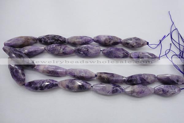 CDA335 15.5 inches 14*35mm faceted rice dyed dogtooth amethyst beads