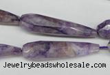 CDA342 15.5 inches 10*40mm faceted teardrop dyed dogtooth amethyst beads