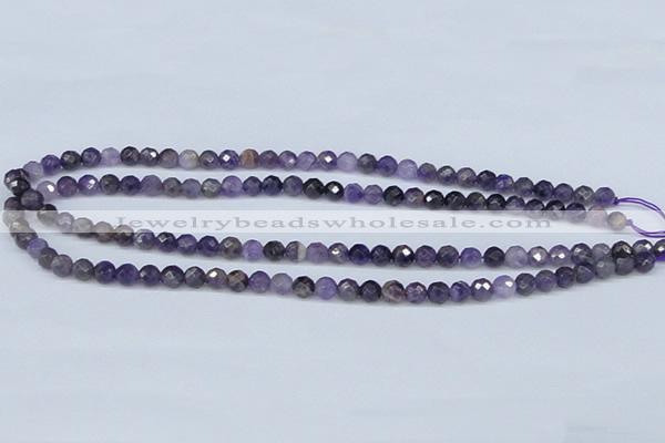 CDA58 15.5 inches 6mm faceted round dogtooth amethyst beads