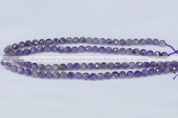 CDA59 15.5 inches 8mm faceted round dogtooth amethyst beads