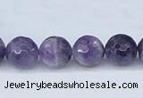 CDA61 15.5 inches 12mm faceted round dogtooth amethyst beads