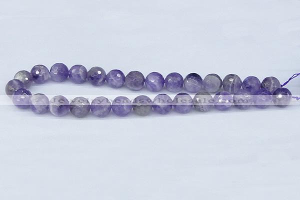 CDA62 15.5 inches 14mm faceted round dogtooth amethyst beads