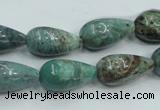 CDB08 15.5 inches 10*20mm teardrop natural new dragon blood jasper beads