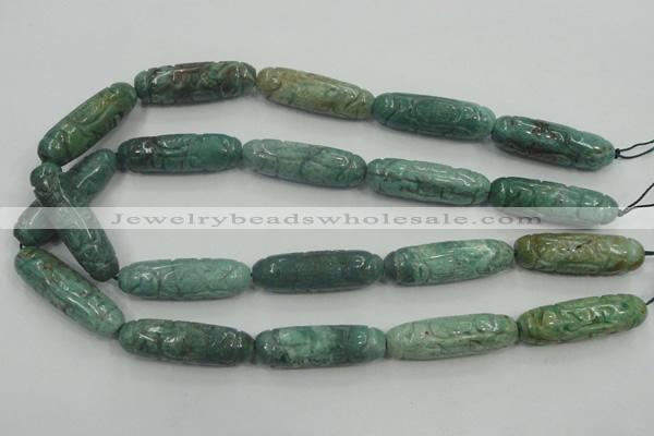 CDB12 12*40mm carved cylinder natural new dragon blood jasper beads