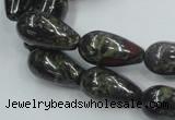 CDB203 15.5 inches 10*20mm teardrop natural dragon blood jasper beads