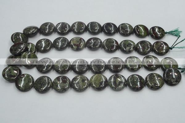 CDB209 15.5 inches 20mm flat round natural dragon blood jasper beads