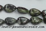 CDB215 15.5 inches 10*14mm flat teardrop natural dragon blood jasper beads