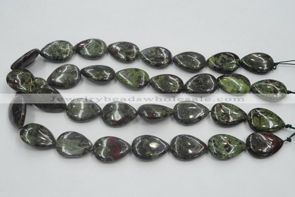 CDB218 15.5 inches 18*25mm flat teardrop natural dragon blood jasper beads