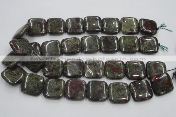 CDB222 15.5 inches 25*25mm square natural dragon blood jasper beads