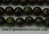 CDB310 15.5 inches 4mm faceted round dragon blood jasper beads