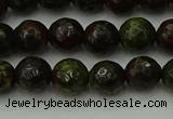 CDB311 15.5 inches 6mm faceted round dragon blood jasper beads