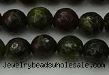 CDB312 15.5 inches 8mm faceted round dragon blood jasper beads