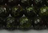 CDB315 15.5 inches 14mm faceted round dragon blood jasper beads