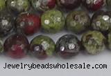 CDB331 15.5 inches 10mm faceted round A grade dragon blood jasper beads