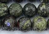 CDB356 15 inches 8mm faceted round dragon blood jasper beads