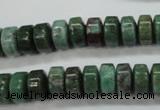 CDB38 15.5 inches 6*10mm tyre new dragon blood jasper beads