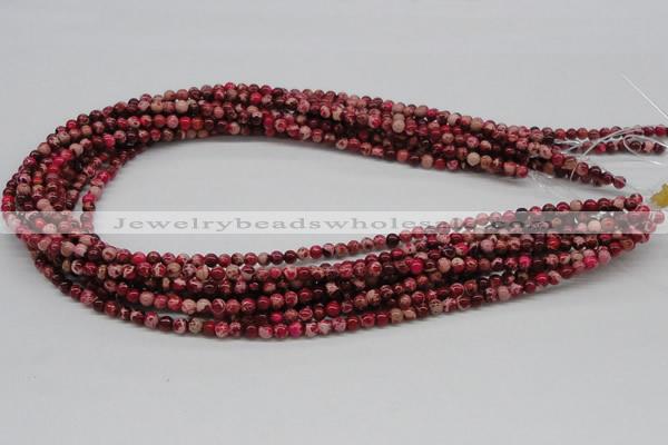 CDE01 15.5 inches 4mm round dyed sea sediment jasper beads