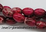 CDE09 15.5 inches 10*14mm rice dyed sea sediment jasper beads