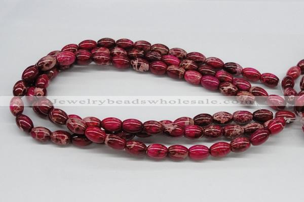 CDE09 15.5 inches 10*14mm rice dyed sea sediment jasper beads