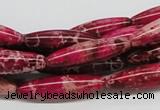 CDE10 15.5 inches 8*30mm rice dyed sea sediment jasper beads