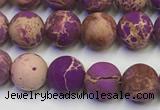 CDE1021 15.5 inches 6mm round matte sea sediment jasper beads