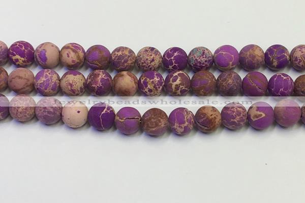 CDE1023 15.5 inches 10mm round matte sea sediment jasper beads