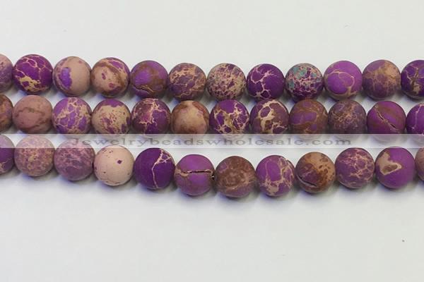 CDE1024 15.5 inches 12mm round matte sea sediment jasper beads