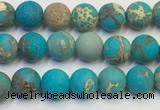 CDE1025 15.5 inches 4mm round matte sea sediment jasper beads