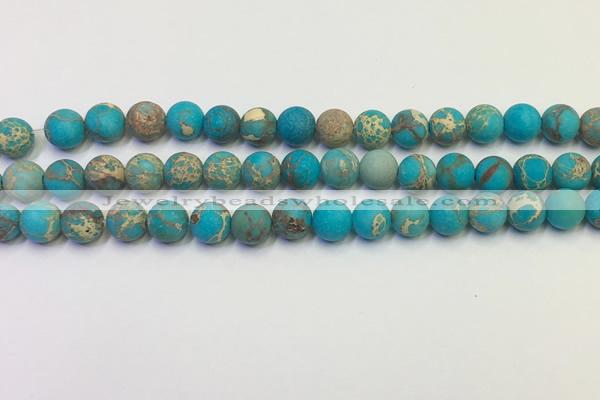 CDE1026 15.5 inches 6mm round matte sea sediment jasper beads