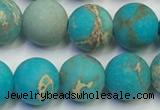 CDE1028 15.5 inches 10mm round matte sea sediment jasper beads