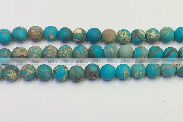 CDE1029 15.5 inches 12mm round matte sea sediment jasper beads