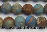 CDE1031 15.5 inches 6mm round matte sea sediment jasper beads