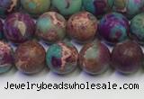 CDE1035 15.5 inches 4mm round matte sea sediment jasper beads