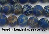 CDE1041 15.5 inches 6mm round matte sea sediment jasper beads