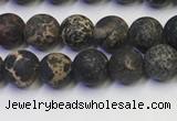 CDE1045 15.5 inches 4mm round matte sea sediment jasper beads