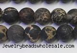 CDE1046 15.5 inches 6mm round matte sea sediment jasper beads