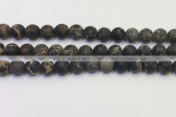 CDE1048 15.5 inches 10mm round matte sea sediment jasper beads