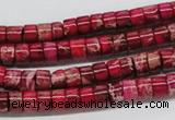 CDE11 15.5 inches 4*6mm cylinder dyed sea sediment jasper beads