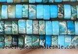 CDE1224 15.5 inches 2.5*4mm heishi sea sediment jasper beads