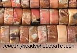 CDE1230 15.5 inches 3*6mm heishi sea sediment jasper beads