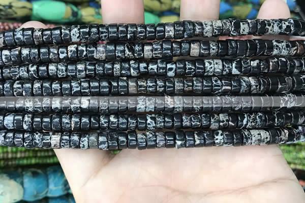 CDE1238 15.5 inches 3*6mm heishi sea sediment jasper beads