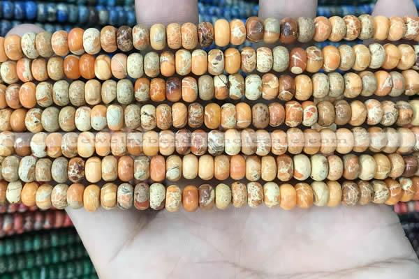 CDE1260 15.5 inches 4*6mm rondelle sea sediment jasper beads