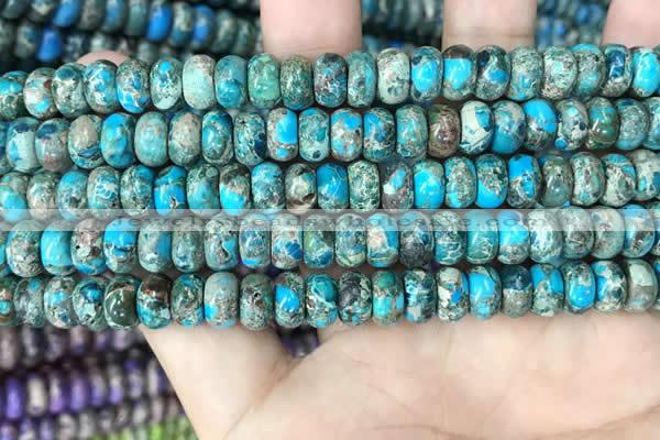 CDE1273 15.5 inches 5*8mm rondelle sea sediment jasper beads