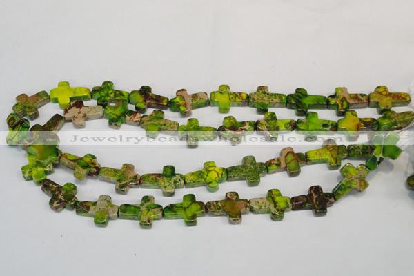 CDE131 15.5 inches 15*20mm cross dyed sea sediment jasper beads