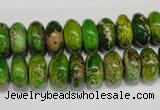 CDE135 15.5 inches 6*12mm rondelle dyed sea sediment jasper beads