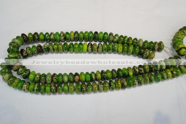 CDE135 15.5 inches 6*12mm rondelle dyed sea sediment jasper beads