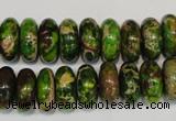 CDE136 15.5 inches 6*14mm rondelle dyed sea sediment jasper beads