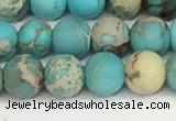 CDE1377 15.5 inches 6mm round matte sea sediment jasper beads