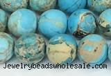 CDE1378 15.5 inches 8mm round matte sea sediment jasper beads